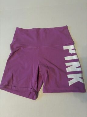 PINK Victoria's Secret Purple High-Waist Bike Shorts with White Side Logo